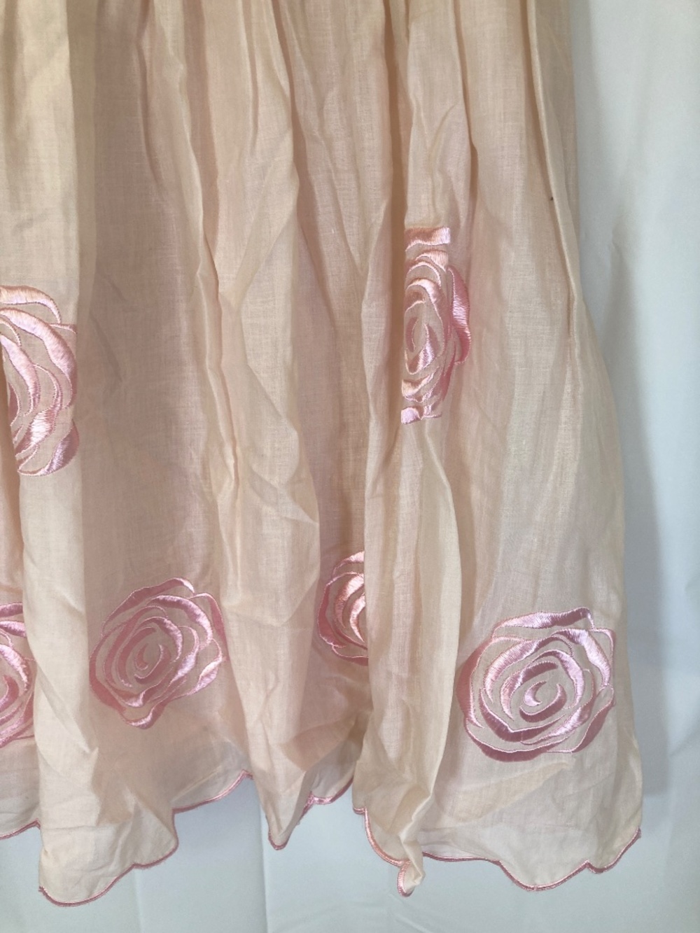 Banana Republic Skirt Sz 8 Pink Embroidered Floral Pleated Spring 2006 - Picture 10 of 15